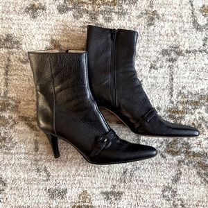 Brooks Brothers, genuine leather black booties.